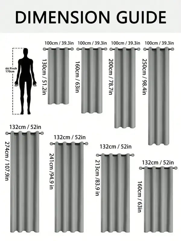 1pc Solid Blackout Curtains with Grommets Total Privacy Drapes for Bedroom