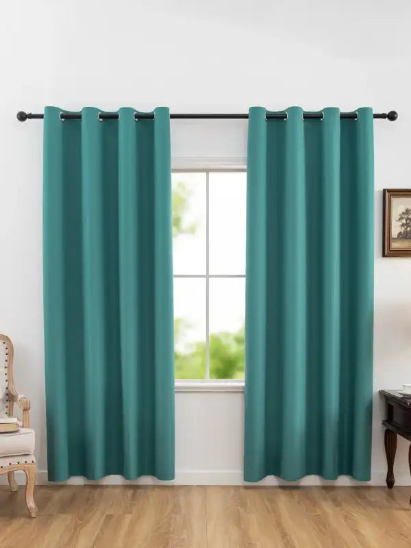 1pc Solid Blackout Curtains with Grommets Total Privacy Drapes for Bedroom