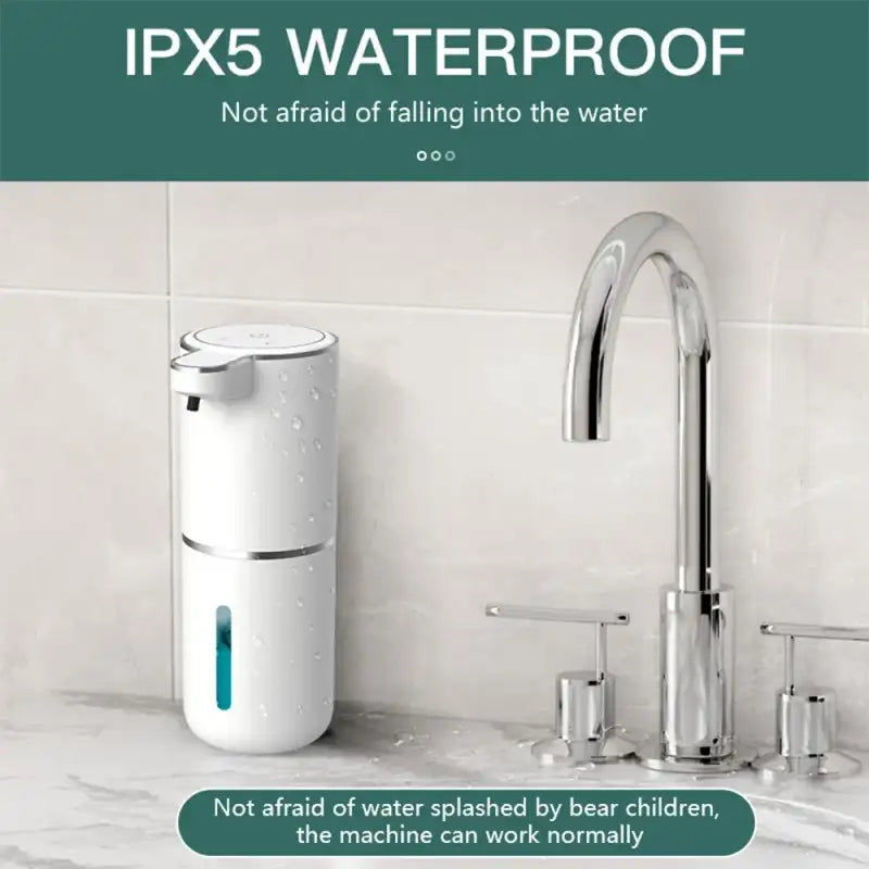 Automatic Touchless Foaming Soap Dispenser 380ml 4 Level Adjustable USB Rechargeable Electric Wall Mounted for Bathroom