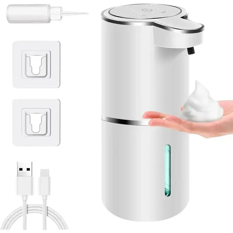Automatic Touchless Foaming Soap Dispenser 380ml 4 Level Adjustable USB Rechargeable Electric Wall Mounted for Bathroom