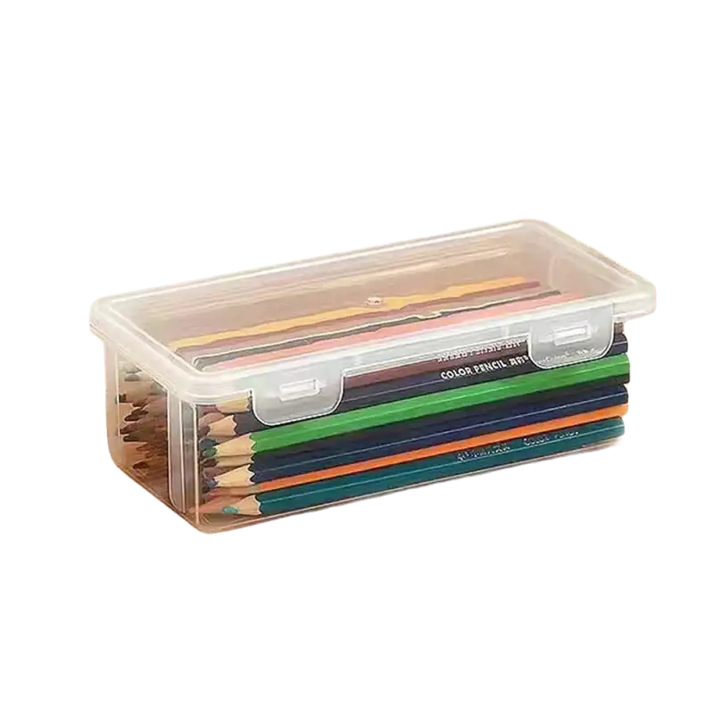 Transplo Box transparent plastic desktop storage for pens and pasta, trendy and clear