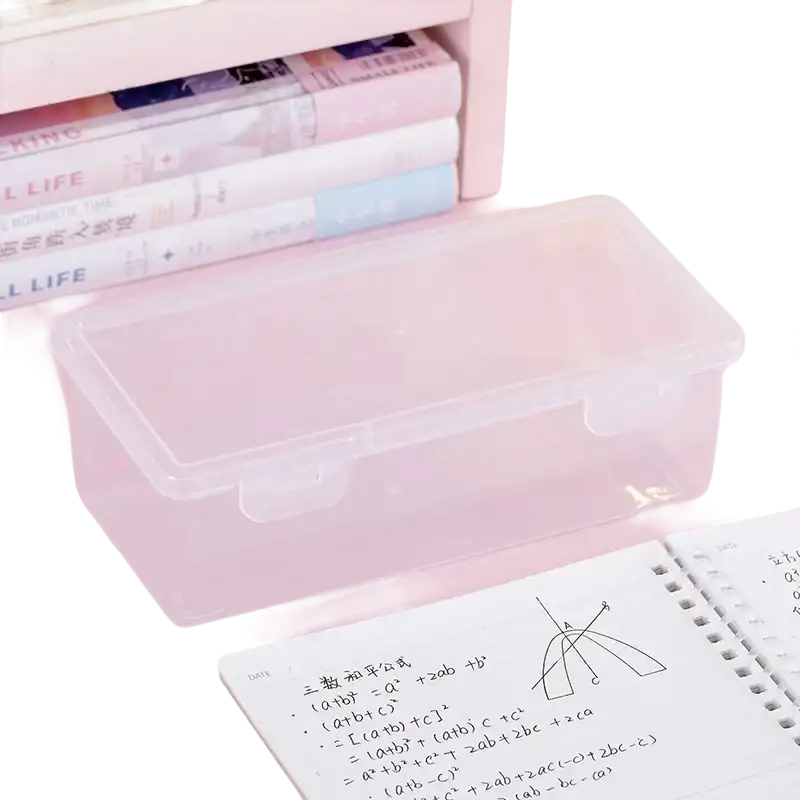 Transplo Box transparent plastic desktop storage for pasta and pens, trendy and clear