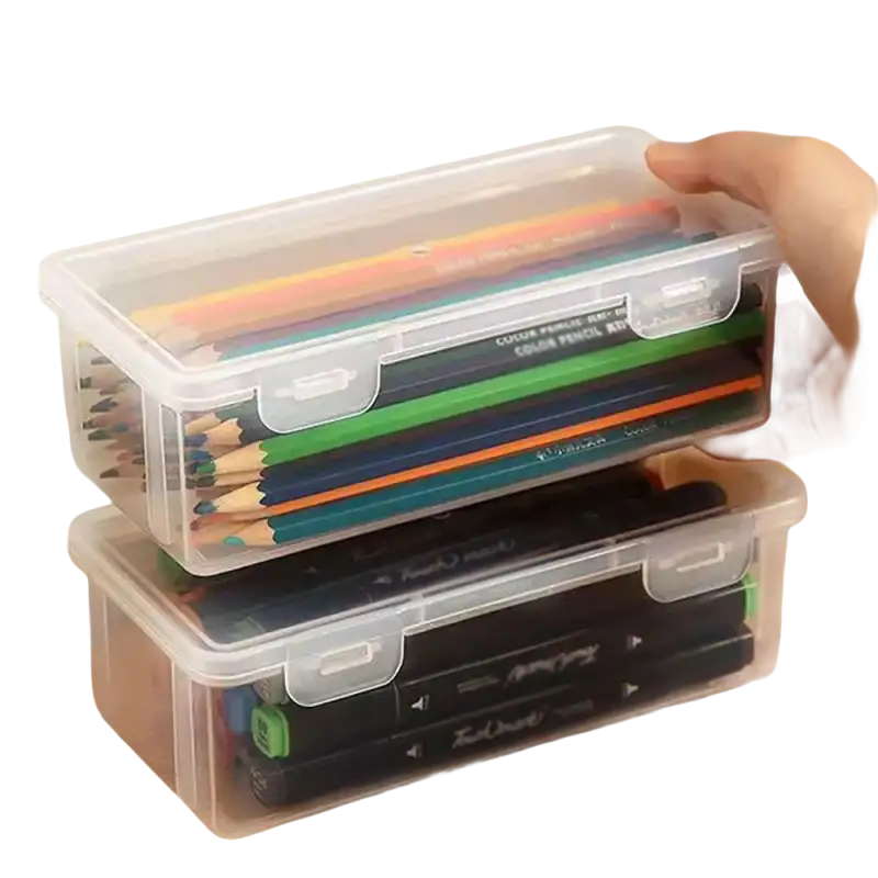 Transplo Box transparent plastic desktop organizer box for pasta and pens