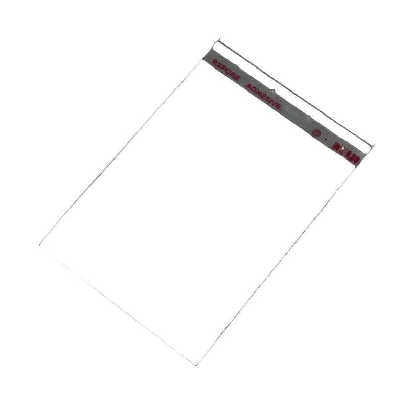 Clear plastic adhesive bag.