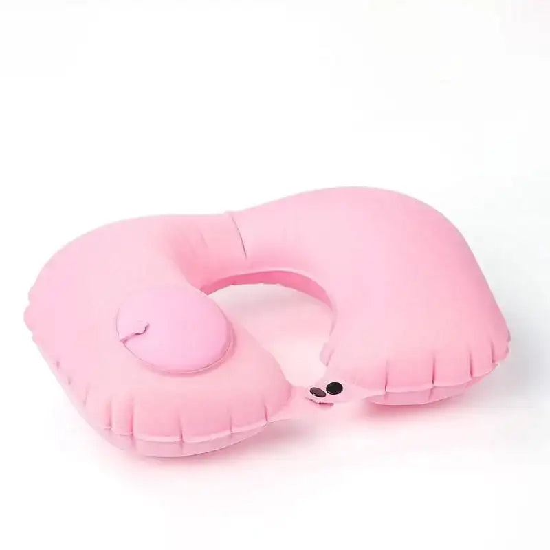 (1pc)Inflatable Pillow Travel TPU Pressed U-shaped Pillow Outdoor Travel Portable Neck Protection Pillow - Grey