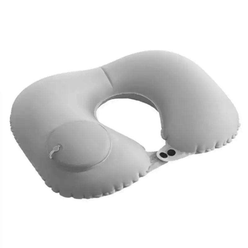 (1pc)Inflatable Pillow Travel TPU Pressed U-shaped Pillow Outdoor Travel Portable Neck Protection Pillow - Grey