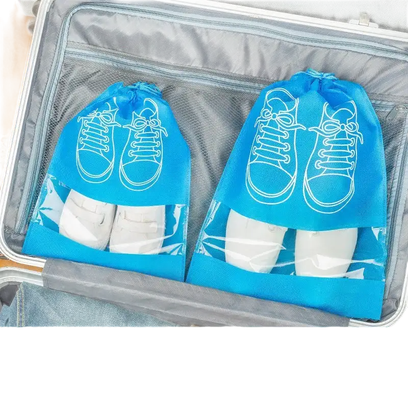 Blue shoe storage bags.