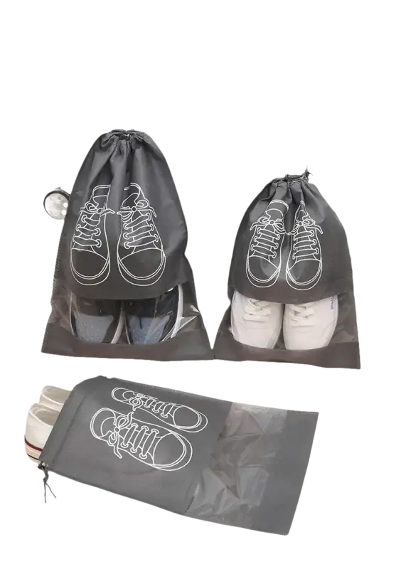 Gray shoe storage bags.