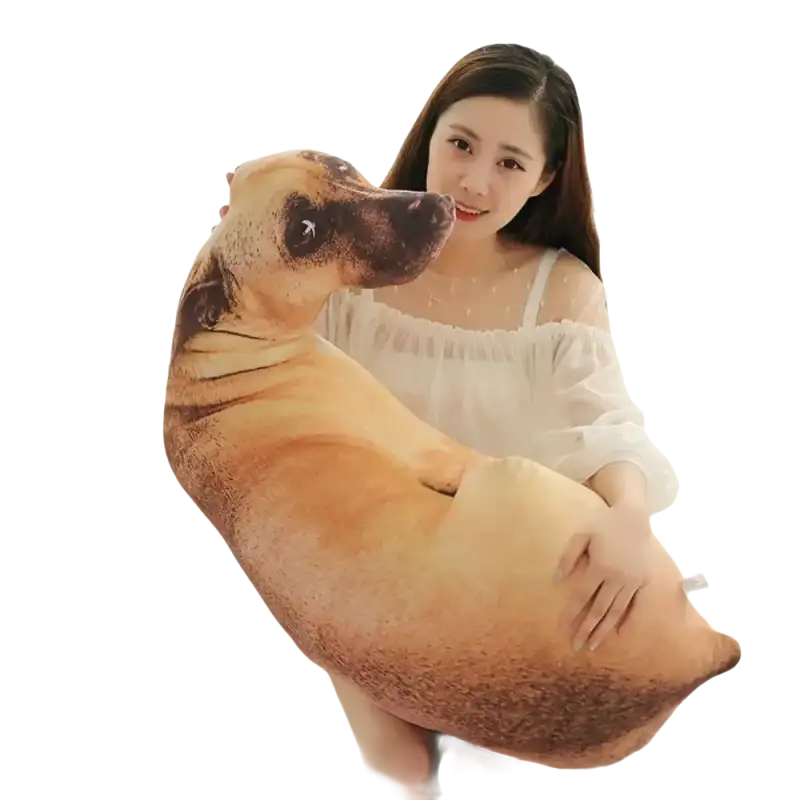 Cute bend dog plush pillow for cozy decor and the trendy dog head throw vibe