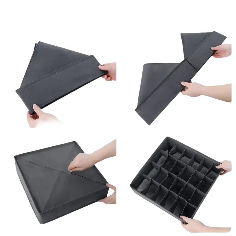 Collapsible gray stylish storage organizer perfect for socks storage box and trendy closet