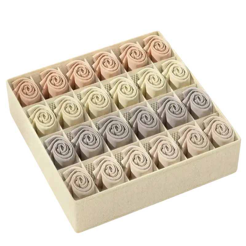 Organized drawer of rolled socks in a stylish storage organizer for socks storage fun