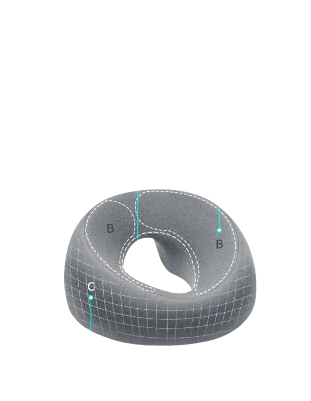 Ergoluxe memory foam foam beauty pillow for better ergonomics lying with labeled zones