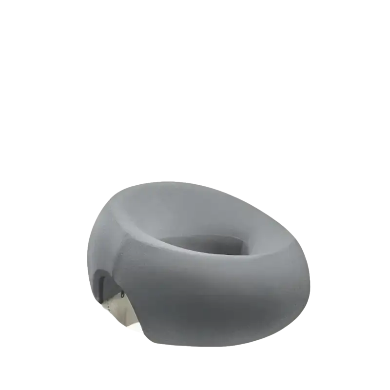 Gray padded headrest on Trendy Ergoluxe Memory Foam Beauty Pillow for comfy heads