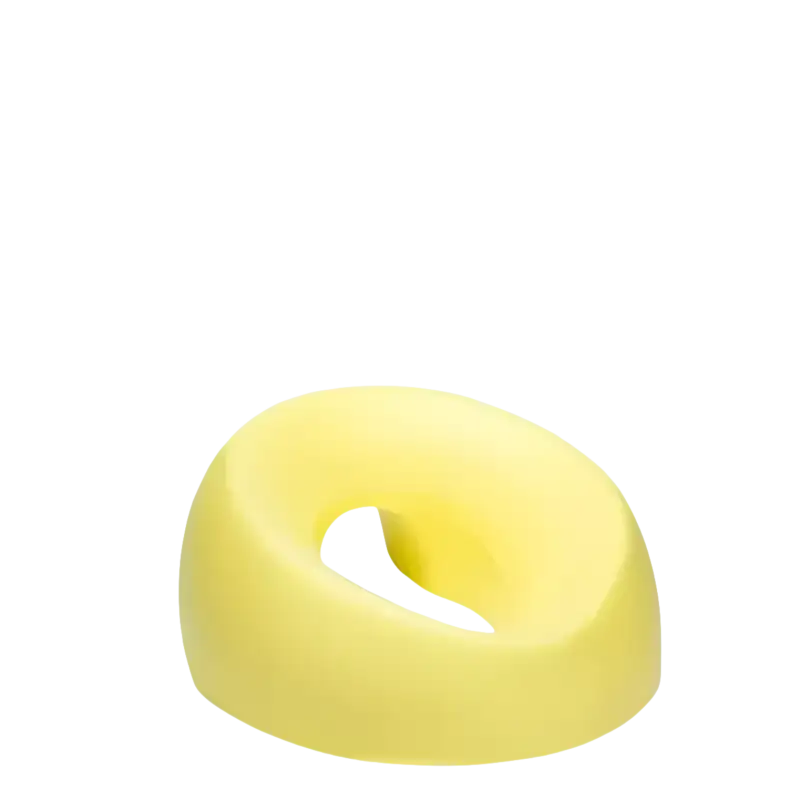 Yellow Ergoluxe Memory Foam Beauty Pillow with center opening for comfy naps