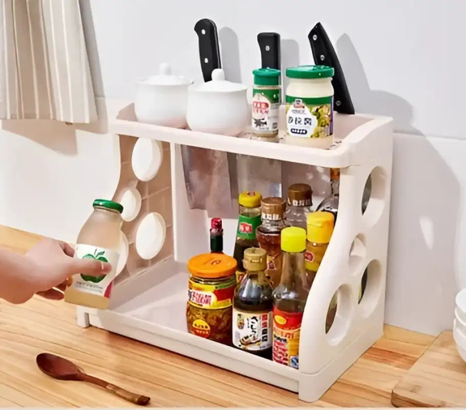 Multi-Layer Kitchen Storage Shelf System - Apricot
