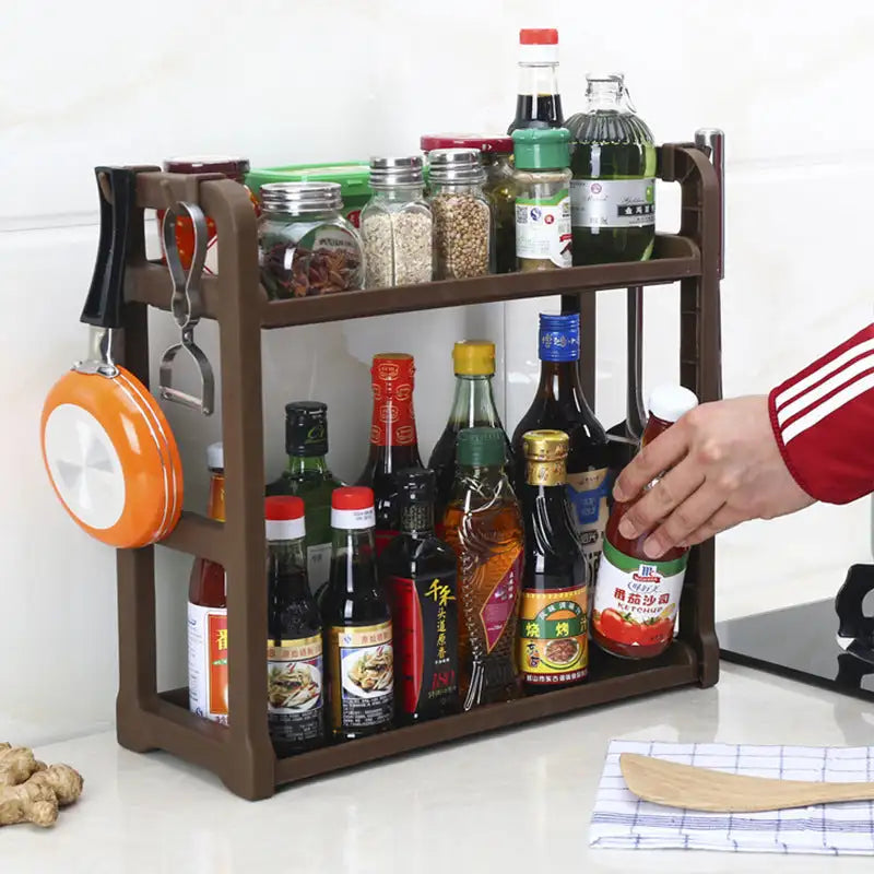 Multi-Layer Kitchen Storage Shelf System - Coffee