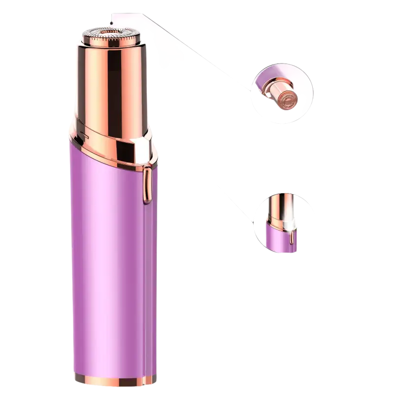 Purple and gold facial hair remover.