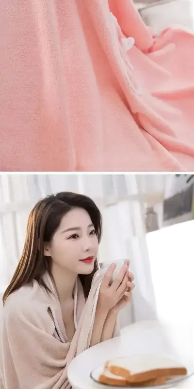 Soft pink plush blanket from Trendy Spa Towel Wrap Party for cool babes