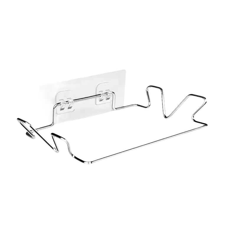 Chrome-plated trash rack with adhesive backing for trendy stainless steel cabinets