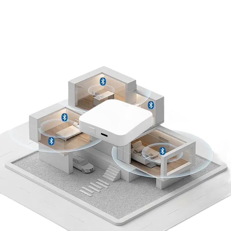 White Tuya Bluetooth Gateway with Humidity Sensor for better indoor climate control