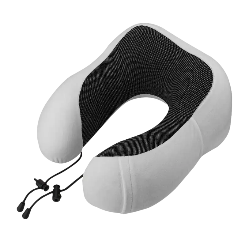 U-shaped u-comfort memory foam soft travel pillow with black mesh interior for chill trips