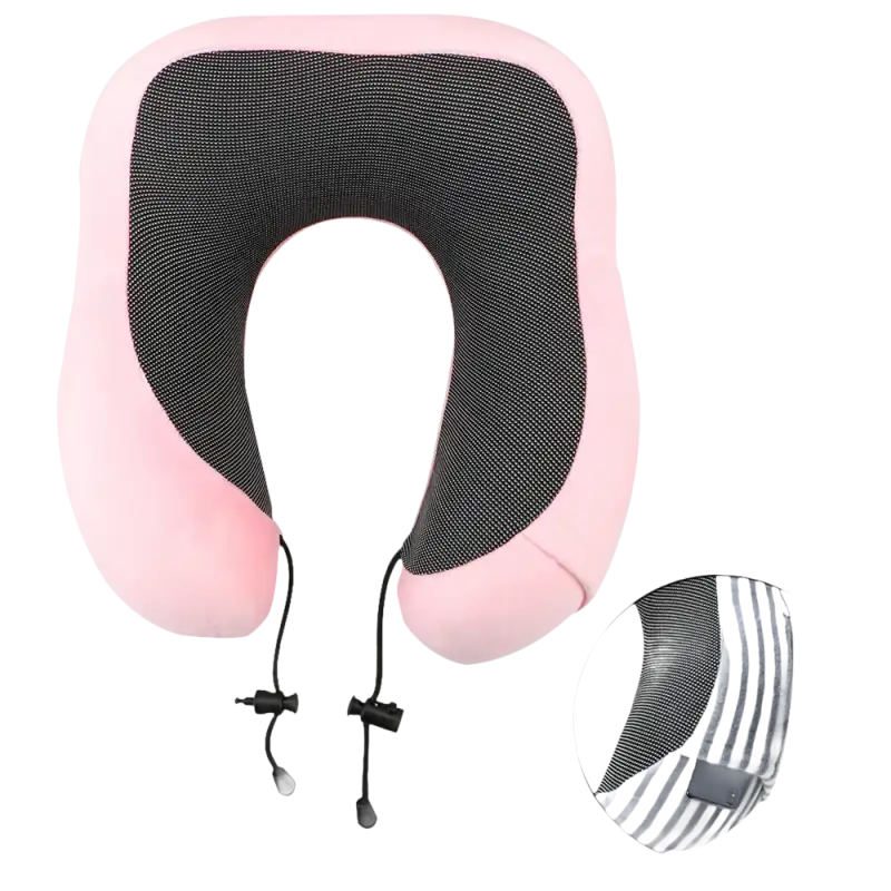 Pink and gray u-comfort memory foam shaped travel healthcare soft travel pillow