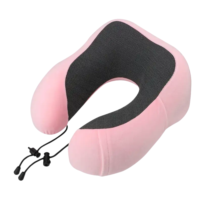 Pink and gray u-comfort memory foam shaped travel healthcare soft pillow for chill trips