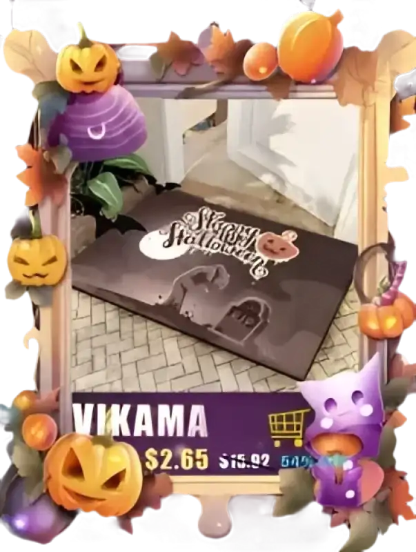 Halloween-themed box on Trendy Vikama Tie Dye Silk Rug, perfect wool non-slip rug