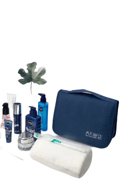 Blue hanging toiletry bag from Trendy Waterproof Makeup Organizer for chictravel waterproof quality travel makeup