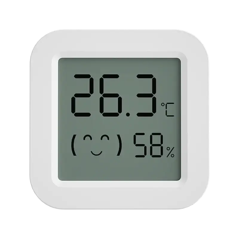 White digital thermometer with mini LCD display for trendy Tuya Temperature Humidity sensors
