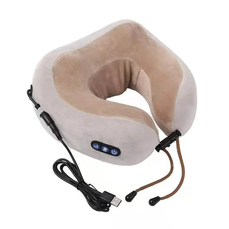 U-Relax Heated Neck Massager Pillow 💆♂️🔥 - A / USB