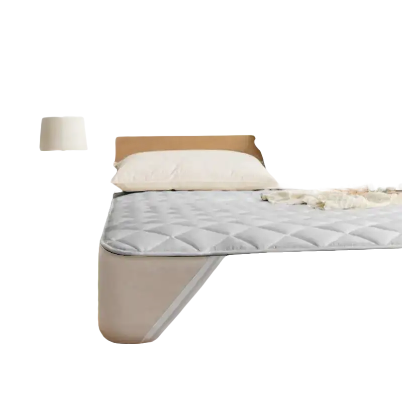 Quilted mattress topper.