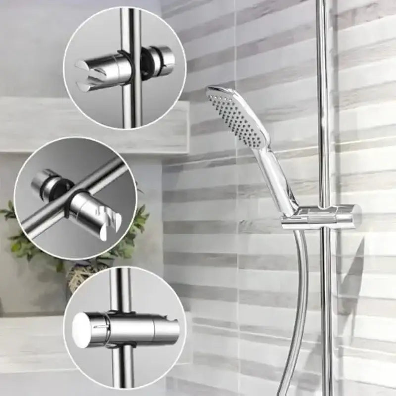1pc Universal Shower Head Holder Adjustable 18~25mm ABS Chrome Shower Rail Holder Bathroom Accessories Shower Mounting