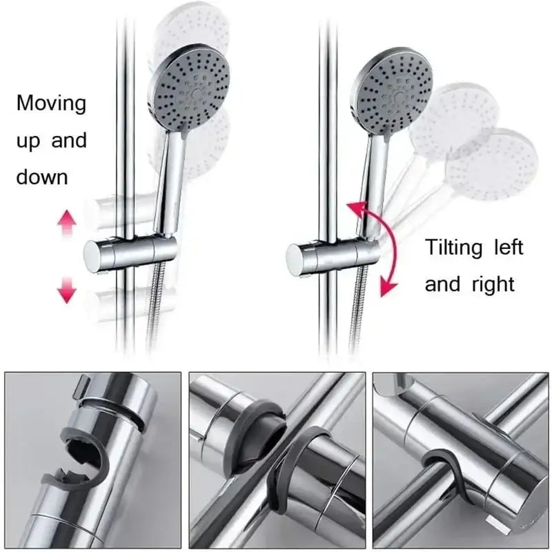 1pc Universal Shower Head Holder Adjustable 18~25mm ABS Chrome Shower Rail Holder Bathroom Accessories Shower Mounting