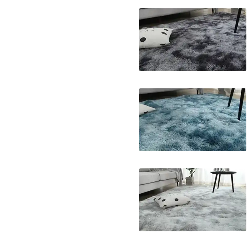 Rug size chart with corresponding rug images.
