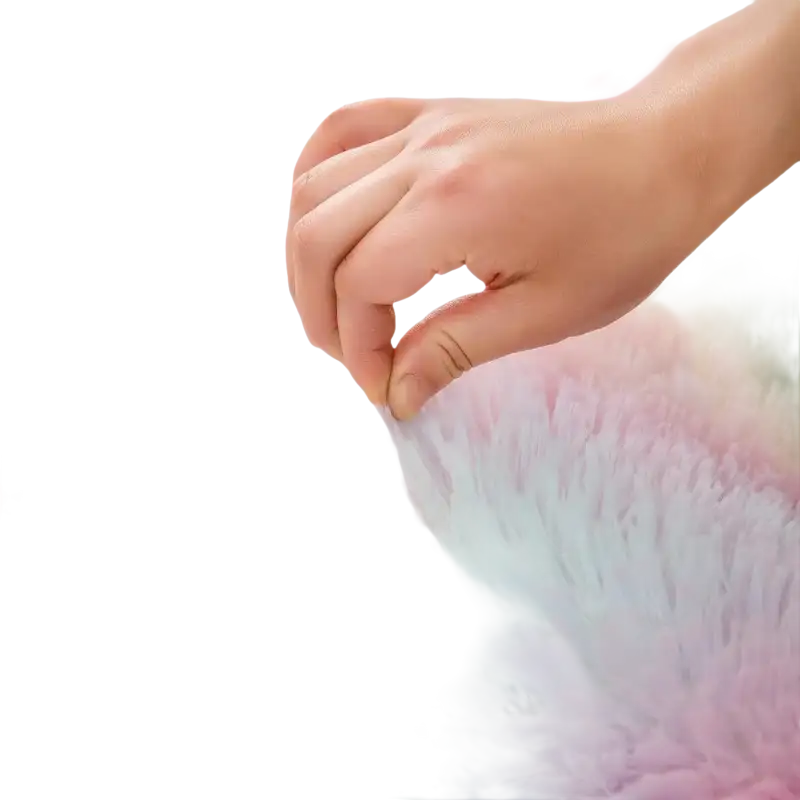 Soft, colorful shag rug.