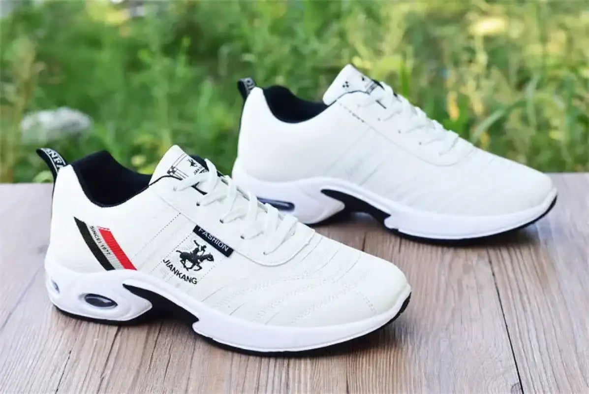Brand Men’s Sneakers Versatile Air Cushion Running Shoes Men Platform Leather Vulcanized Shoes Breathable Men Casual