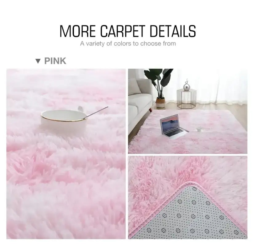 VIKAMA Living Room Silk Hair Carpet Bedroom Coffee Table Rug Wholesale Gradient Bedroom Shaggy Bedside Rugs Home