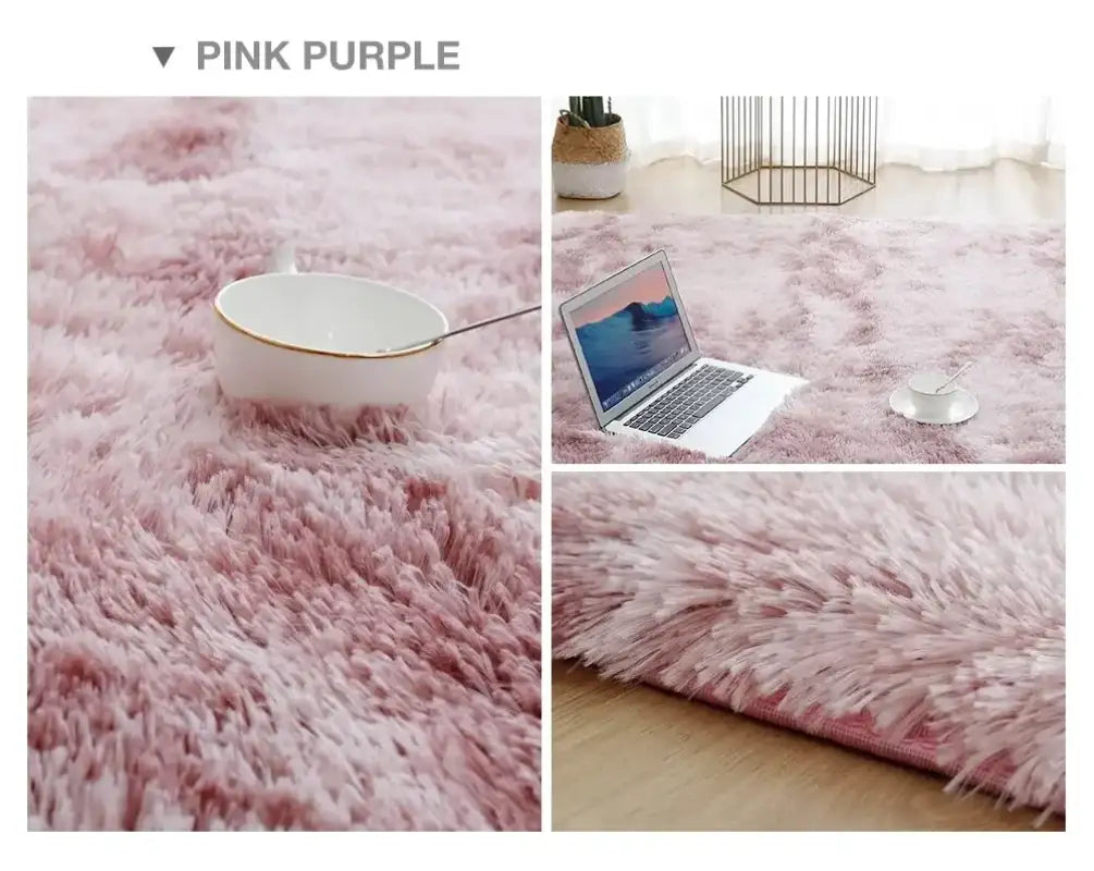 VIKAMA Living Room Silk Hair Carpet Bedroom Coffee Table Rug Wholesale Gradient Bedroom Shaggy Bedside Rugs Home