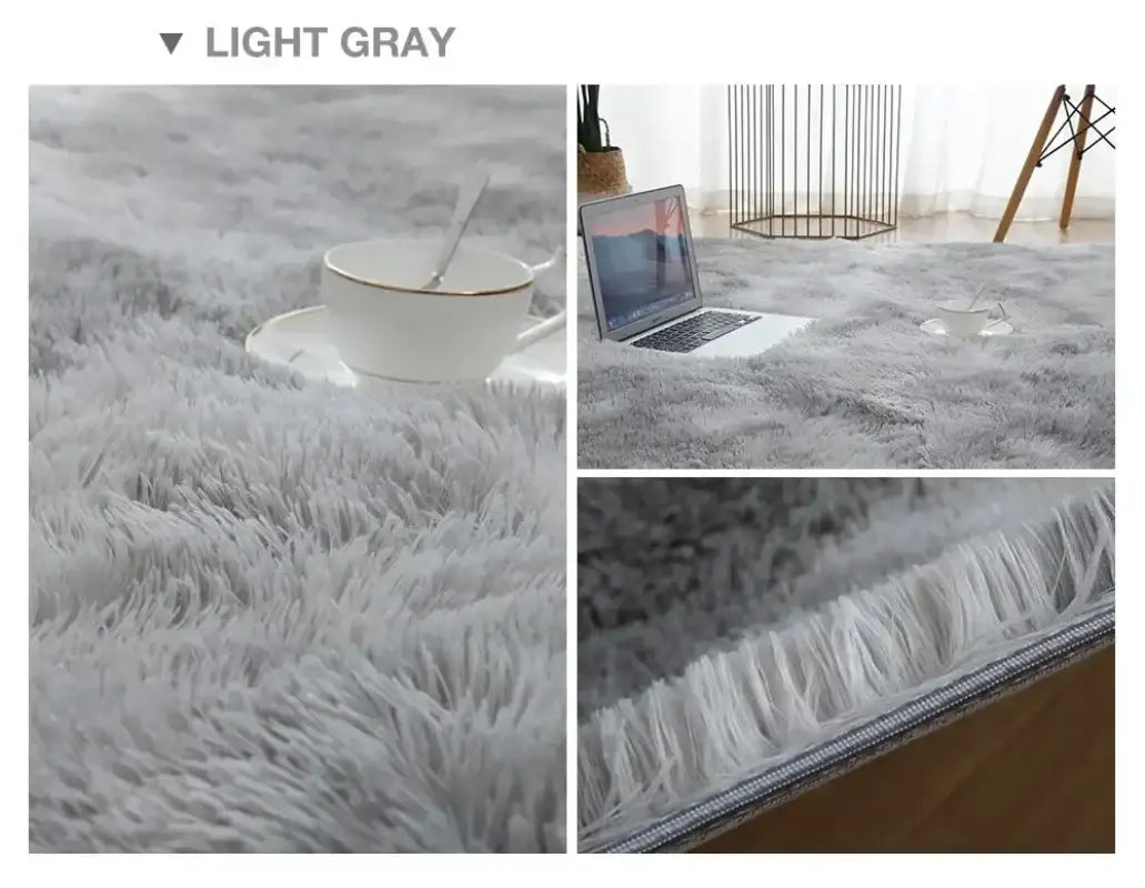VIKAMA Living Room Silk Hair Carpet Bedroom Coffee Table Rug Wholesale Gradient Bedroom Shaggy Bedside Rugs Home