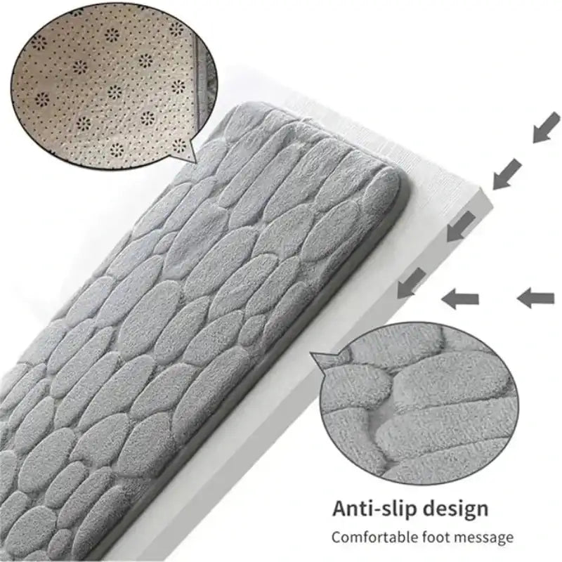 VIKAMA Pebble Embossed Entryway Mat—Absorbent Non - Slip & Minimalist Design for Bathroom Doorstep & Home Decor