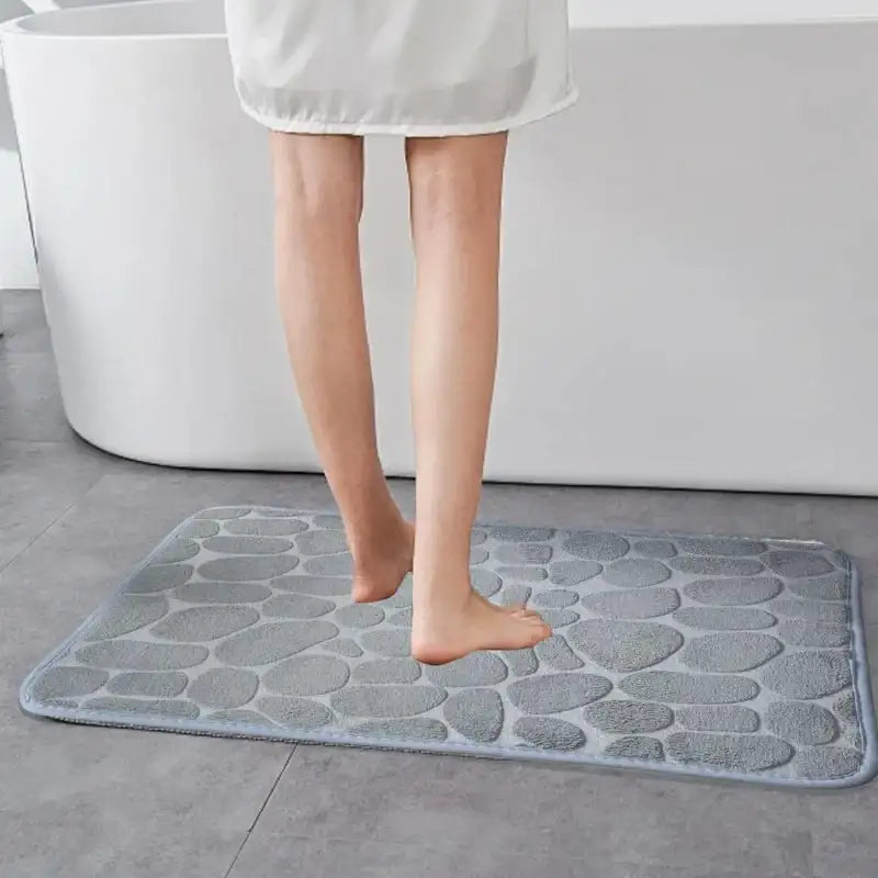 VIKAMA Pebble Embossed Entryway Mat—Absorbent Non - Slip & Minimalist Design for Bathroom Doorstep & Home Decor