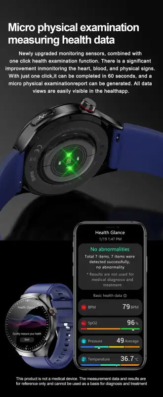 2025New Health Expert Smart Watch Blood Pressure Blood Lipid Uric Acid ECG + PPG Body Temperature Bluetooth Call Health