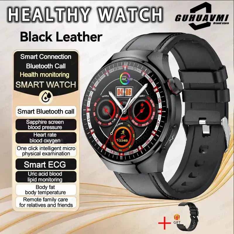 2025New Health Expert Smart Watch Blood Pressure Blood Lipid Uric Acid ECG + PPG Body Temperature Bluetooth Call Health