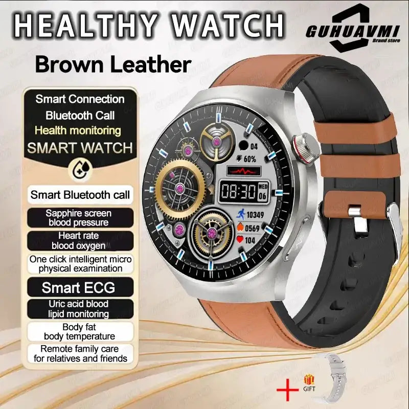 2025New Health Expert Smart Watch Blood Pressure Blood Lipid Uric Acid ECG + PPG Body Temperature Bluetooth Call Health
