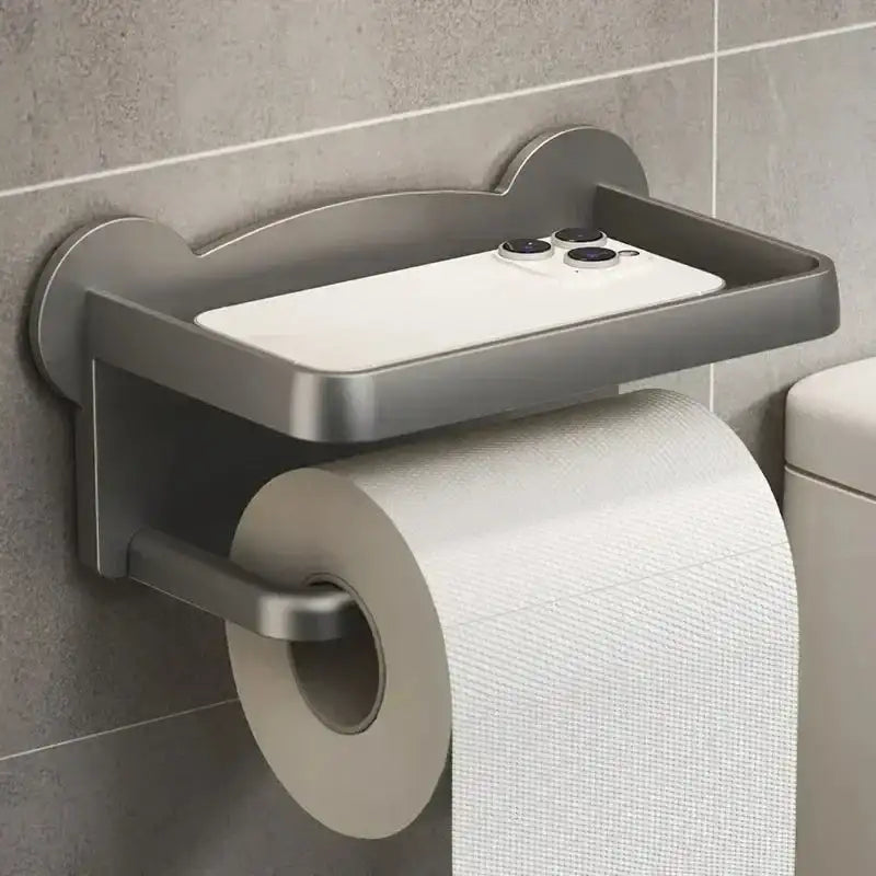 Punch Free Wall Mounted Tissue Storage Rack Paper Roll Shelf Holder Restroom Box Shelve Multi Functional Phone