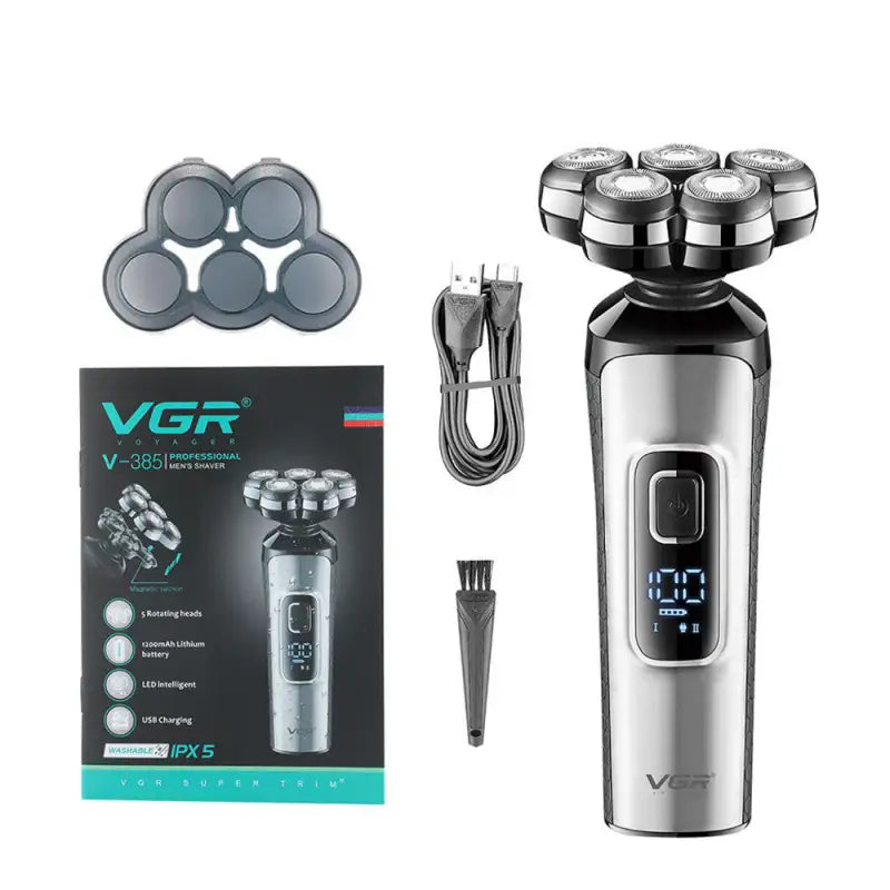Washed LCD Digital Display New Rechargeable Floating Shaver - V385 Style