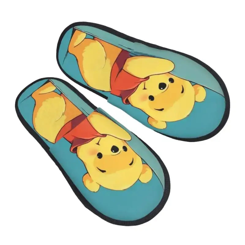 Custom Winnie Pooh Bear Manga House Slippers Women Cozy Memory Foam Slip On Hotel Slipper Shoes