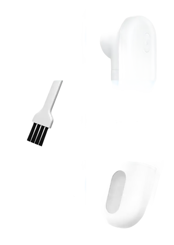 White cleaning device features.