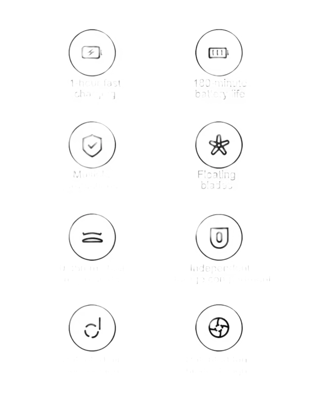 Product feature icons.